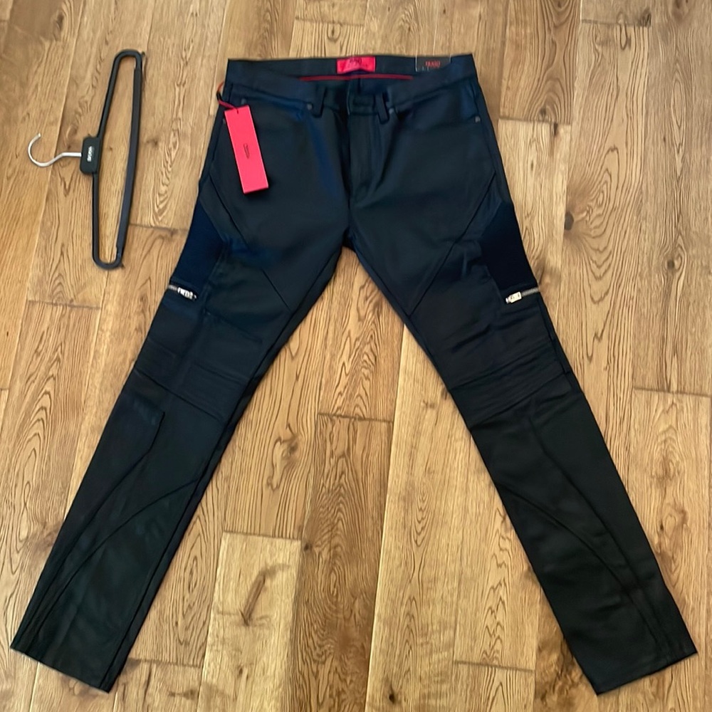 HUGO 45 MOTO SLIM FIT JEANS IN BLACK 34x34